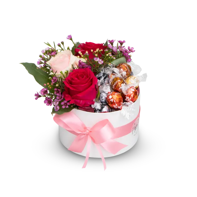 Květinový box s pralinkami